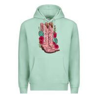 Seafoam floral cowgirl boots Premium Hoodie - texasbilliewilder