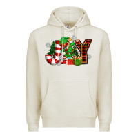 Oatmeal Heather christmas joy elf Premium Hoodie - Zillion Design Studio