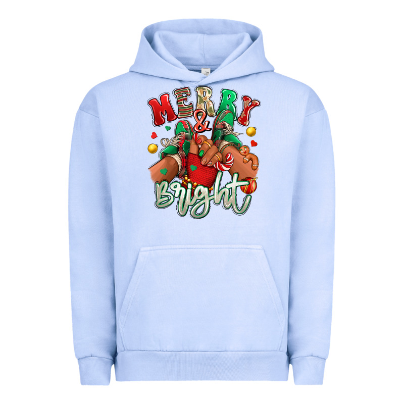 Merry And Bright Black Kid Sneakers Urban Hoodie by RanaPortraitStore | Teevron