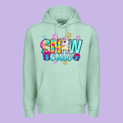 Premium Hoodie snow cute witc unicorn