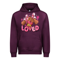 Loved Valentine's Day Afro Girl Sneakers Urban Hoodie | Teevron