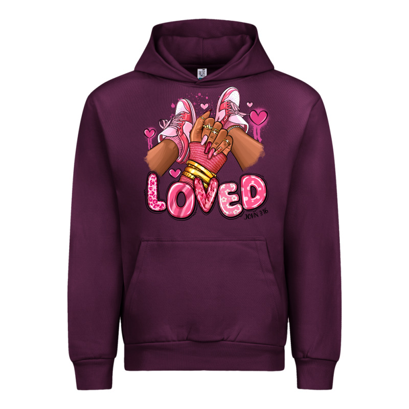 Loved Valentine's Day Afro Girl Sneakers Urban Hoodie by RanaPortraitStore | Teevron