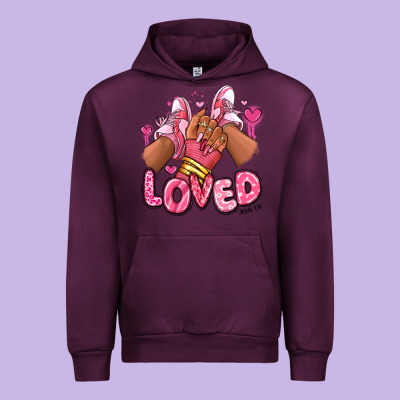 Urban Hoodie loved valentine's day afro girl sneakers