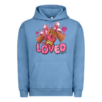 Pigment Pebble Blue loved valentine's day afro girl sneakers Urban Hoodie - RanaPortraitStore