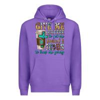 Purple give me coffee to get me started Premium Hoodie - texasbilliewilder
