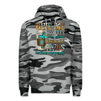 Slate Camo give me coffee to get me started Premium Hoodie - texasbilliewilder