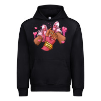 Black valentines day afro girl sneakers Urban Hoodie - RanaPortraitStore