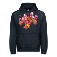 Navy valentines day afro girl sneakers Urban Hoodie - RanaPortraitStore