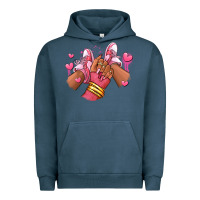 Pigment Midnight Navy valentines day afro girl sneakers Urban Hoodie - RanaPortraitStore