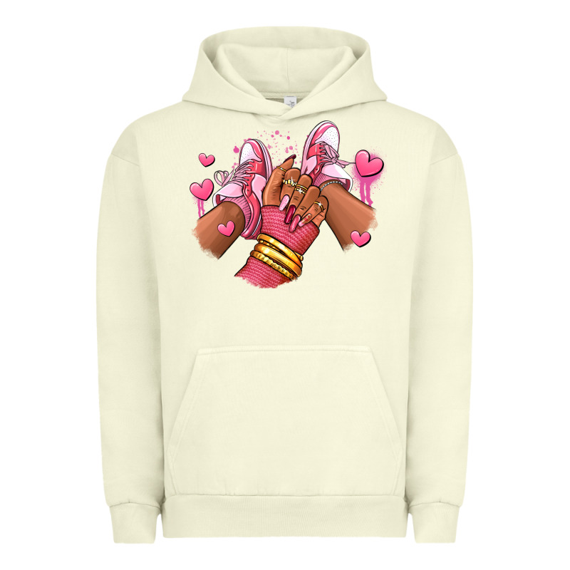 Valentines Day Afro Girl Sneakers Urban Hoodie by RanaPortraitStore | Teevron