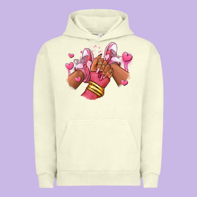 Urban Hoodie valentines day afro girl sneakers