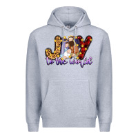 Heather Grey joy to the world Premium Hoodie - Zillion Design Studio