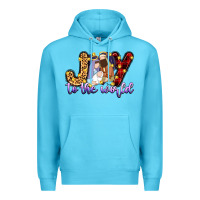 Ocean Blue joy to the world Premium Hoodie - Zillion Design Studio