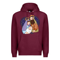 Burgundy holy night jesus birth Premium Hoodie - Zillion Design Studio