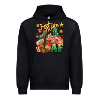 Black festive af christmas caucasian girl sneakers Urban Hoodie - RanaPortraitStore