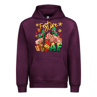 Mauve Wine festive af christmas caucasian girl sneakers Urban Hoodie - RanaPortraitStore