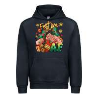 Navy festive af christmas caucasian girl sneakers Urban Hoodie - RanaPortraitStore