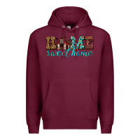 Burgundy home sweet home Premium Hoodie - texasbilliewilder