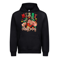 Black Merry Christmas Caucasian girl sneakers Urban Hoodie - RanaPortraitStore