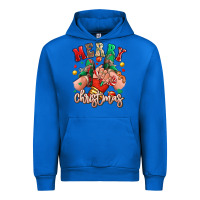 Cobalt Merry Christmas Caucasian girl sneakers Urban Hoodie - RanaPortraitStore