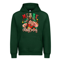 Forest Green Merry Christmas Caucasian girl sneakers Urban Hoodie - RanaPortraitStore