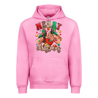 Fuchsia Pink Merry Christmas Caucasian girl sneakers Urban Hoodie - RanaPortraitStore