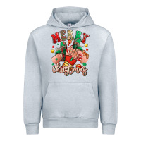Heather Grey Merry Christmas Caucasian girl sneakers Urban Hoodie - RanaPortraitStore