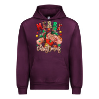 Mauve Wine Merry Christmas Caucasian girl sneakers Urban Hoodie - RanaPortraitStore