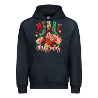 Navy Merry Christmas Caucasian girl sneakers Urban Hoodie - RanaPortraitStore