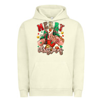 Pigment Pistachio Merry Christmas Caucasian girl sneakers Urban Hoodie - RanaPortraitStore