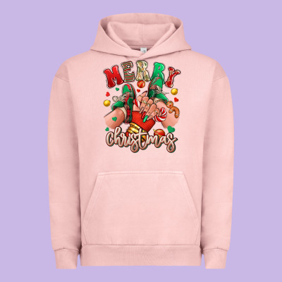 Urban Hoodie Merry Christmas Caucasian girl sneakers