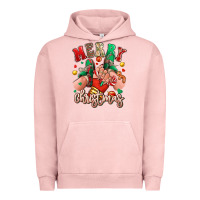 Pigment Salmon Merry Christmas Caucasian girl sneakers Urban Hoodie - RanaPortraitStore