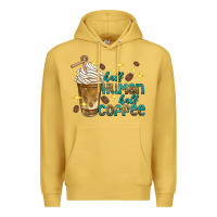 Antique Gold half human half coffee Premium Hoodie - texasbilliewilder