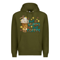 Army Green half human half coffee Premium Hoodie - texasbilliewilder