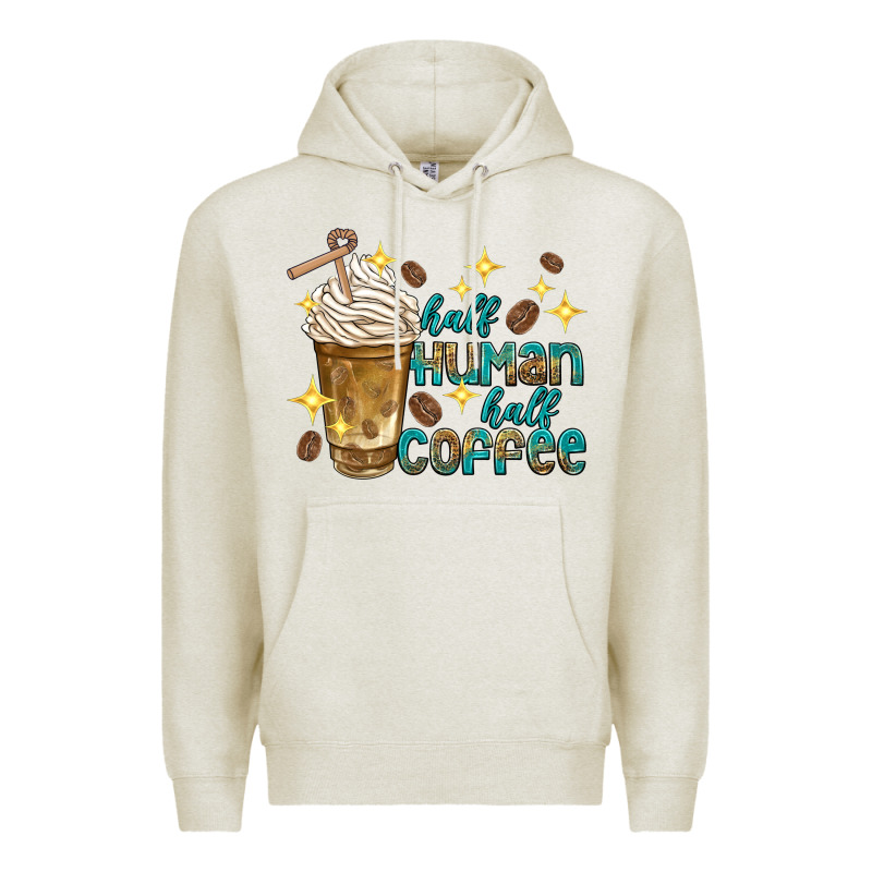 Half Human Half Coffee Premium Hoodie by texasbilliewilder | Teevron