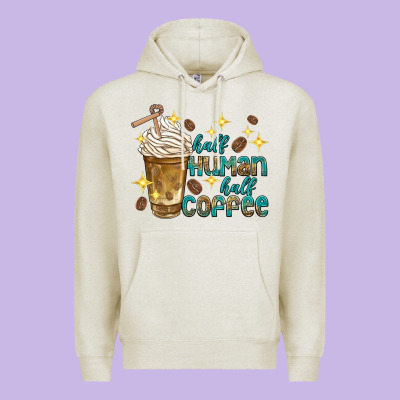 Premium Hoodie half human half coffee