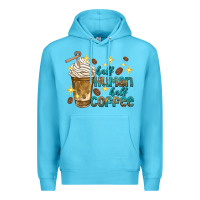Ocean Blue half human half coffee Premium Hoodie - texasbilliewilder