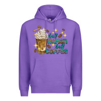 Purple half human half coffee Premium Hoodie - texasbilliewilder