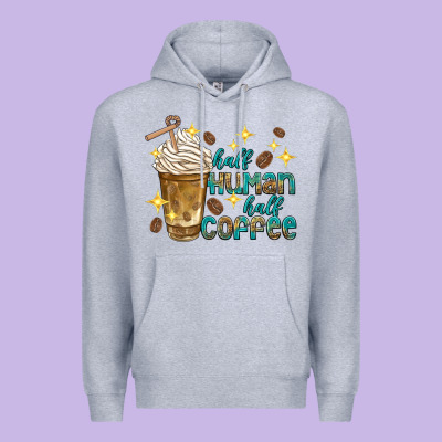 Premium Hoodie half human half coffee