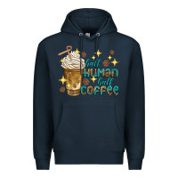 Navy half human half coffee Premium Hoodie - texasbilliewilder