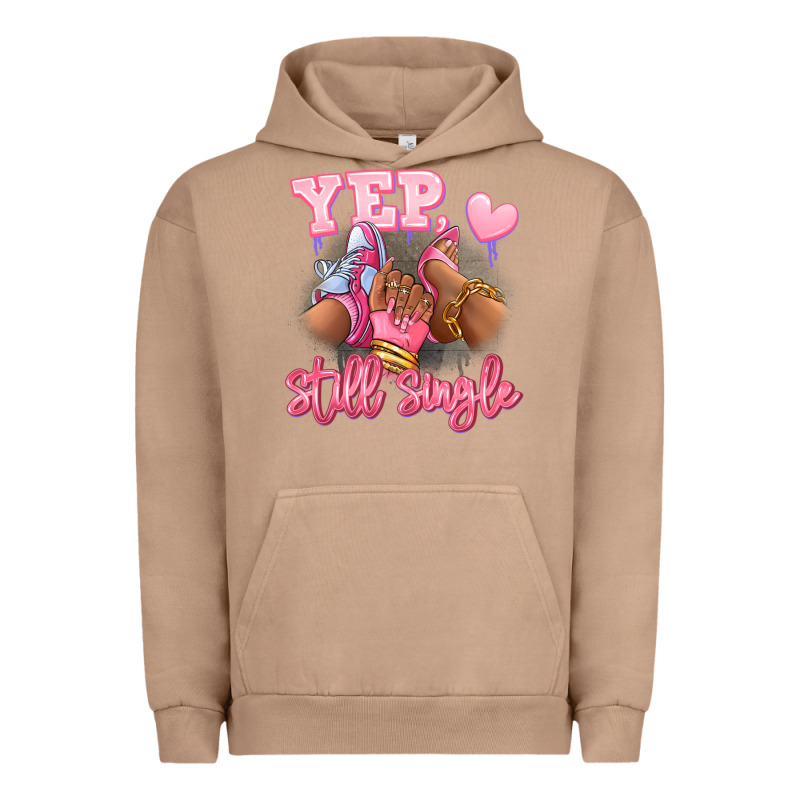 Yep Still Single Heels And Sneakers Afro Girl Urban Hoodie by RanaPortraitStore | Teevron