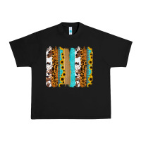 Black turquoise sunflowers cowhide leopard glitter background Urban Heavy Tee - RanaPortraitStore