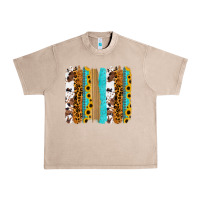 French Oak turquoise sunflowers cowhide leopard glitter background Urban Heavy Tee - RanaPortraitStore