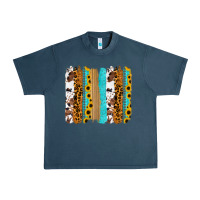 Midnight Navy turquoise sunflowers cowhide leopard glitter background Urban Heavy Tee - RanaPortraitStore