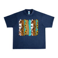 Navy turquoise sunflowers cowhide leopard glitter background Urban Heavy Tee - RanaPortraitStore