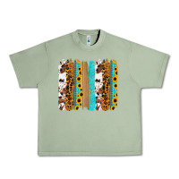 Oil Green turquoise sunflowers cowhide leopard glitter background Urban Heavy Tee - RanaPortraitStore