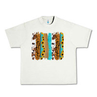 Pistachio turquoise sunflowers cowhide leopard glitter background Urban Heavy Tee - RanaPortraitStore