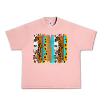Salmon turquoise sunflowers cowhide leopard glitter background Urban Heavy Tee - RanaPortraitStore