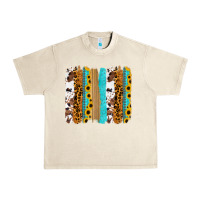 Sandshell turquoise sunflowers cowhide leopard glitter background Urban Heavy Tee - RanaPortraitStore