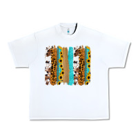 White turquoise sunflowers cowhide leopard glitter background Urban Heavy Tee - RanaPortraitStore